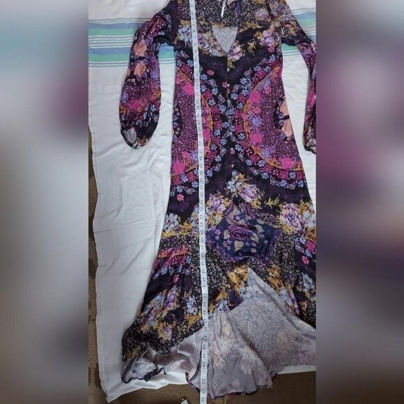 Free People Marais Floral Maxi Tunic Dress Size XS Witchy Boho Fall Festival - Picture 7 of 10